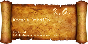 Kocsis Orbán névjegykártya