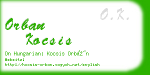 orban kocsis business card